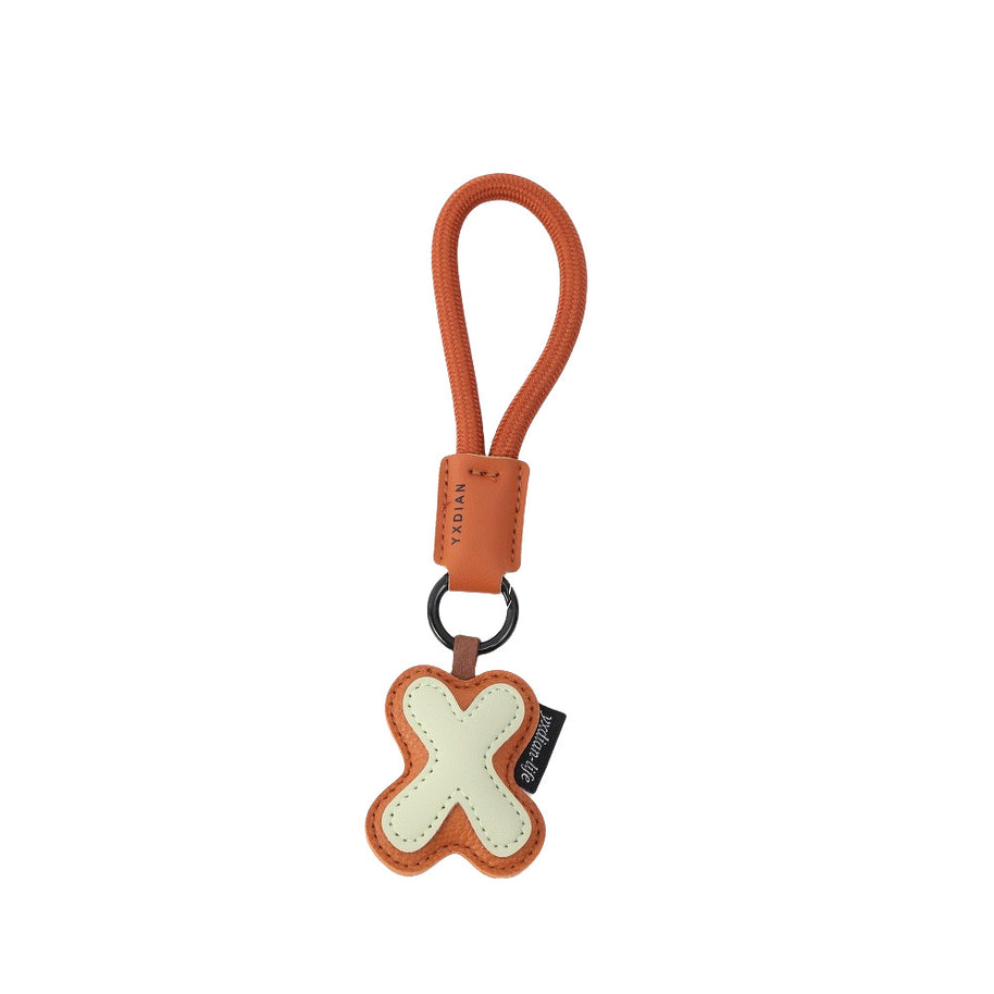 Letter Keychain | Leather Alphabet Charm | Dopamine Style