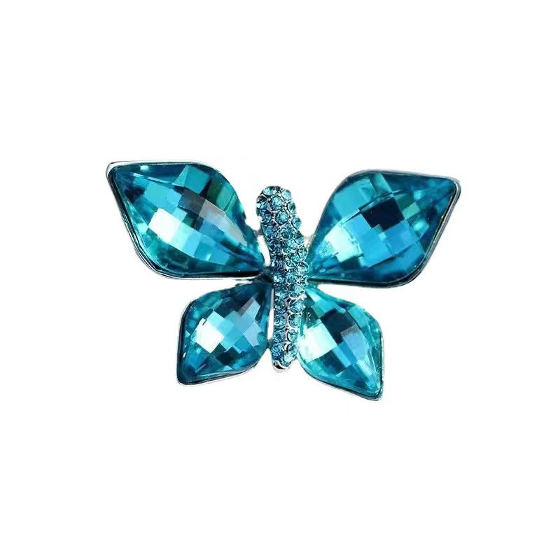 Blue Butterfly Brooch | Crystal Rhinestone Pin | Luxury