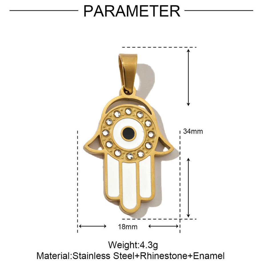 Modernist Hand Eye Pendant | Geometric Love Cross Charm