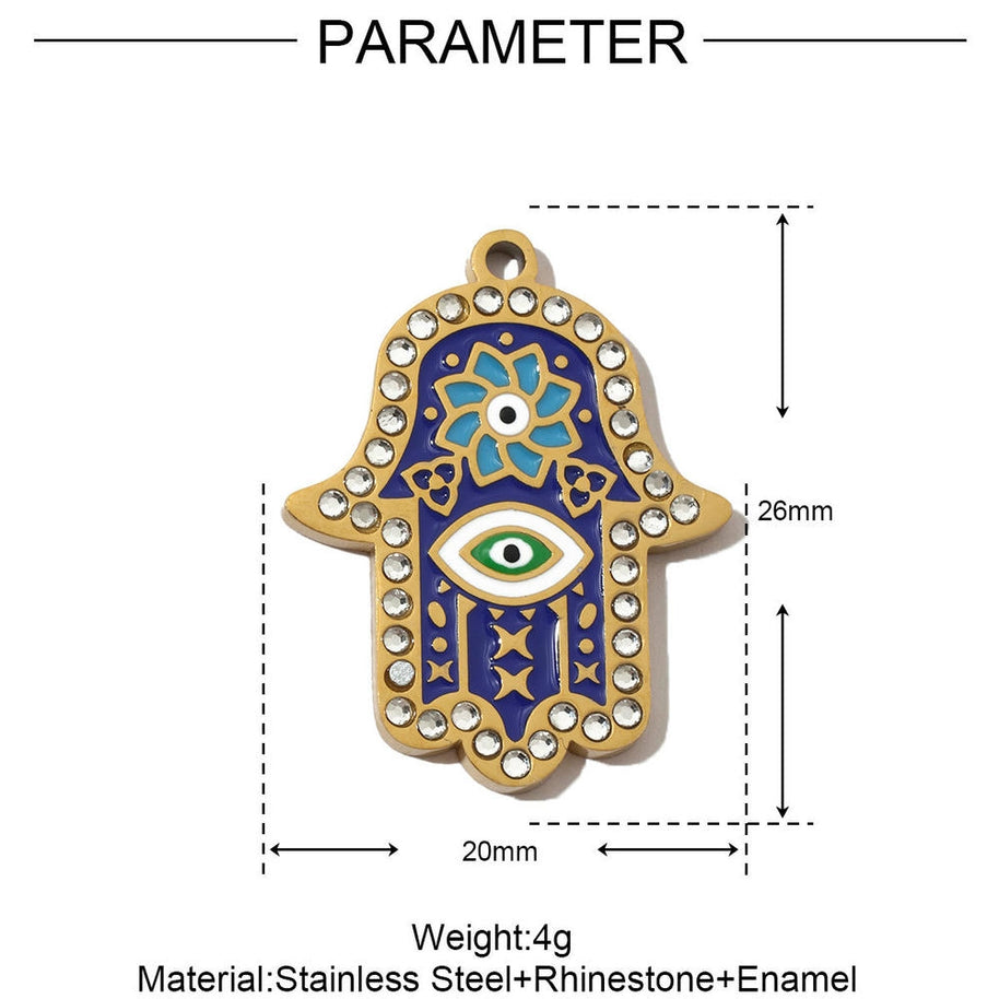 Modernist Hand Eye Pendant | Geometric Love Cross Charm