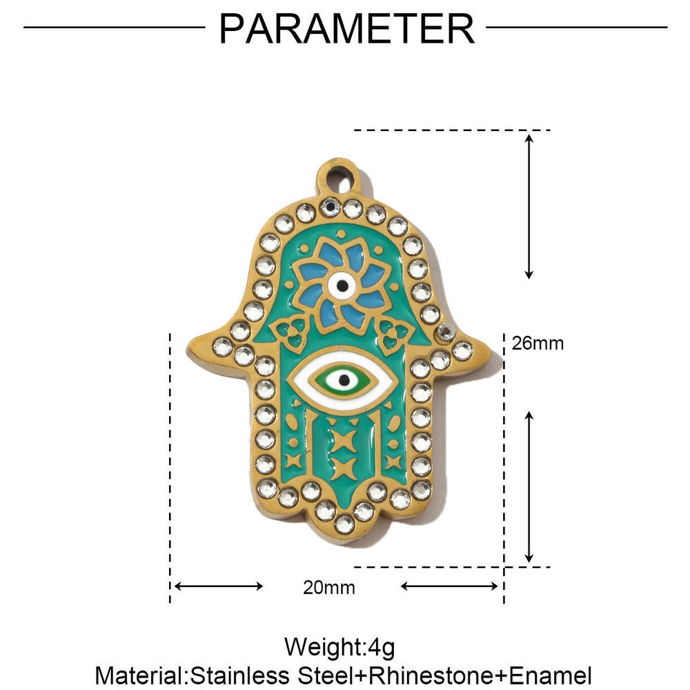 Modernist Hand Eye Pendant | Geometric Love Cross Charm