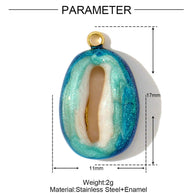 Shell Fish Pendant | Colorful Ocean Life Enamel Steel Charm