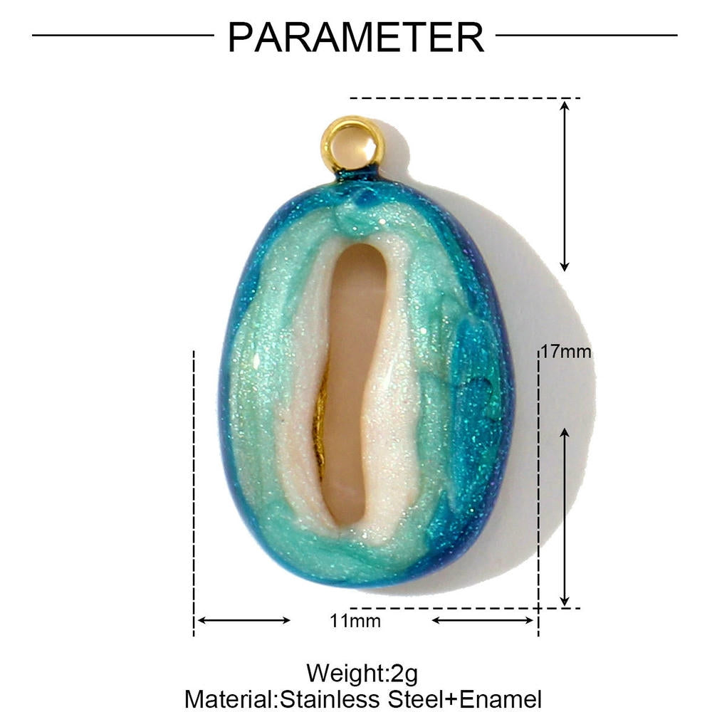 Shell Fish Pendant | Colorful Ocean Life Enamel Steel Charm