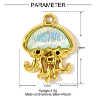 Shell Fish Pendant | Colorful Ocean Life Enamel Steel Charm