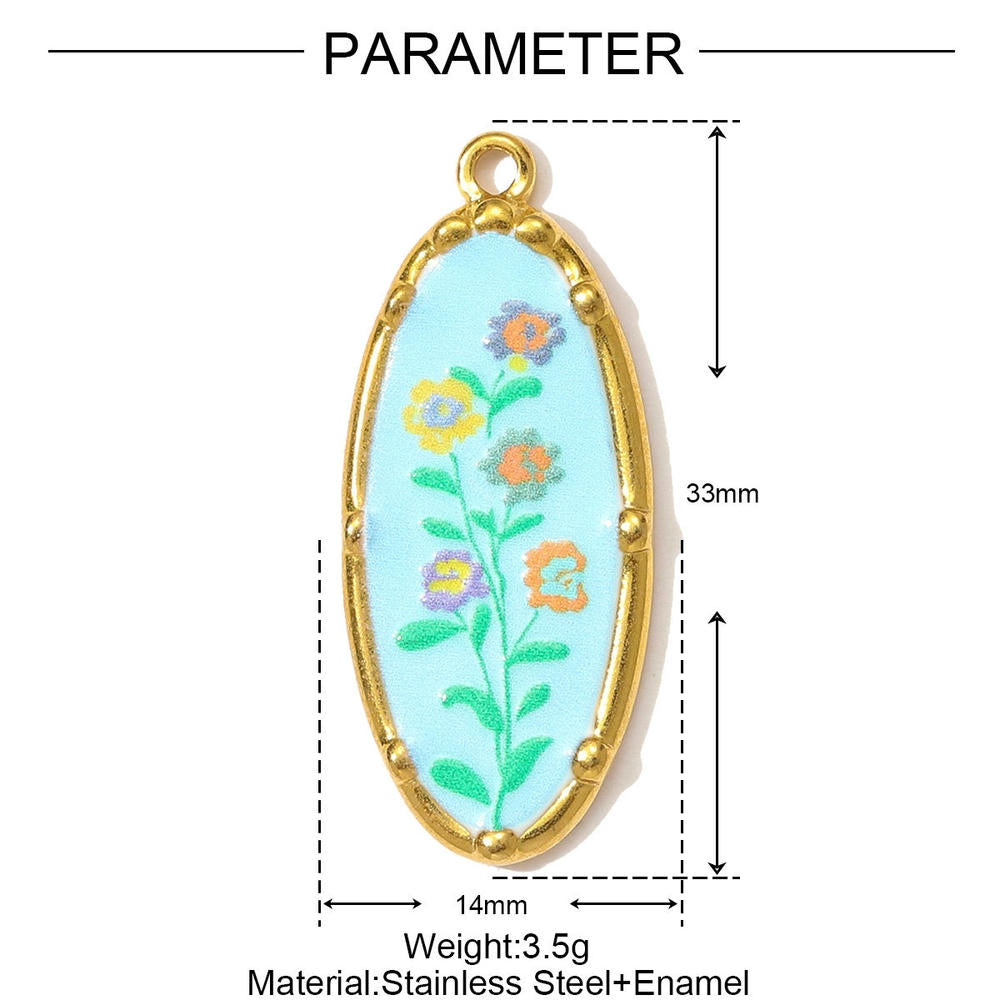 Romantic Daffodil Pendant | Vintage Oil Painting Steel Charm