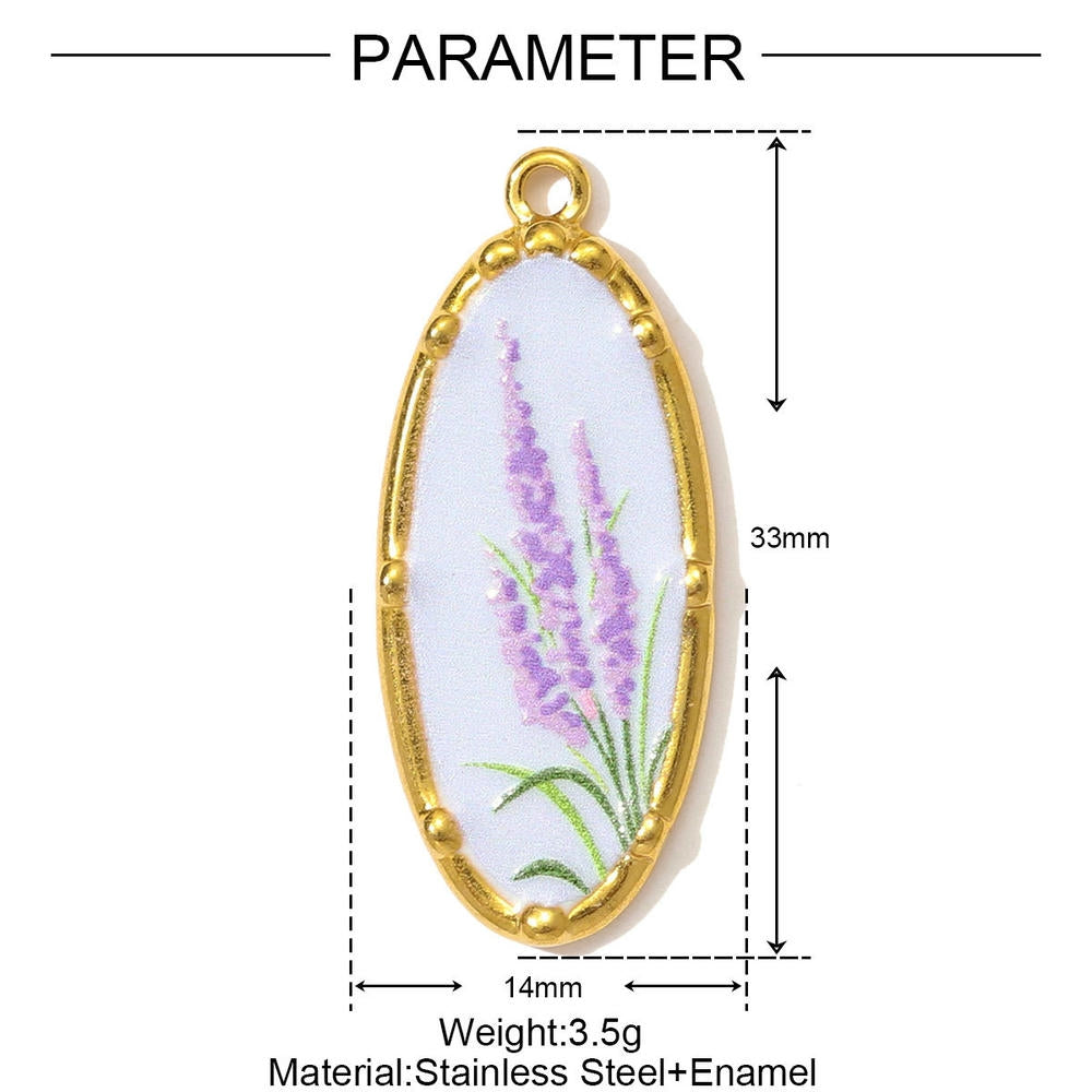 Romantic Daffodil Pendant | Vintage Oil Painting Steel Charm