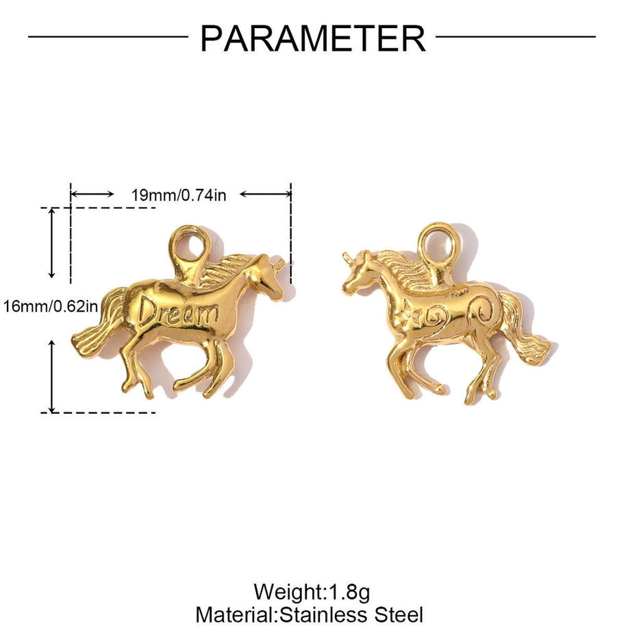 Unicorn Pegasus Pendant | Fantasy Dream Deer Steel Charm