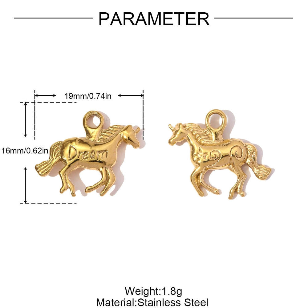 Unicorn Pegasus Pendant | Fantasy Dream Deer Steel Charm