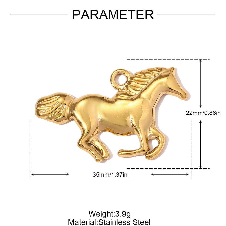 Unicorn Pegasus Pendant | Fantasy Dream Deer Steel Charm