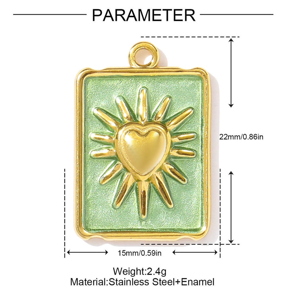 Snake Sun Pendant | Spiritual Enamel Love Cross Steel Charm