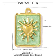 Snake Sun Pendant | Spiritual Enamel Love Cross Steel Charm