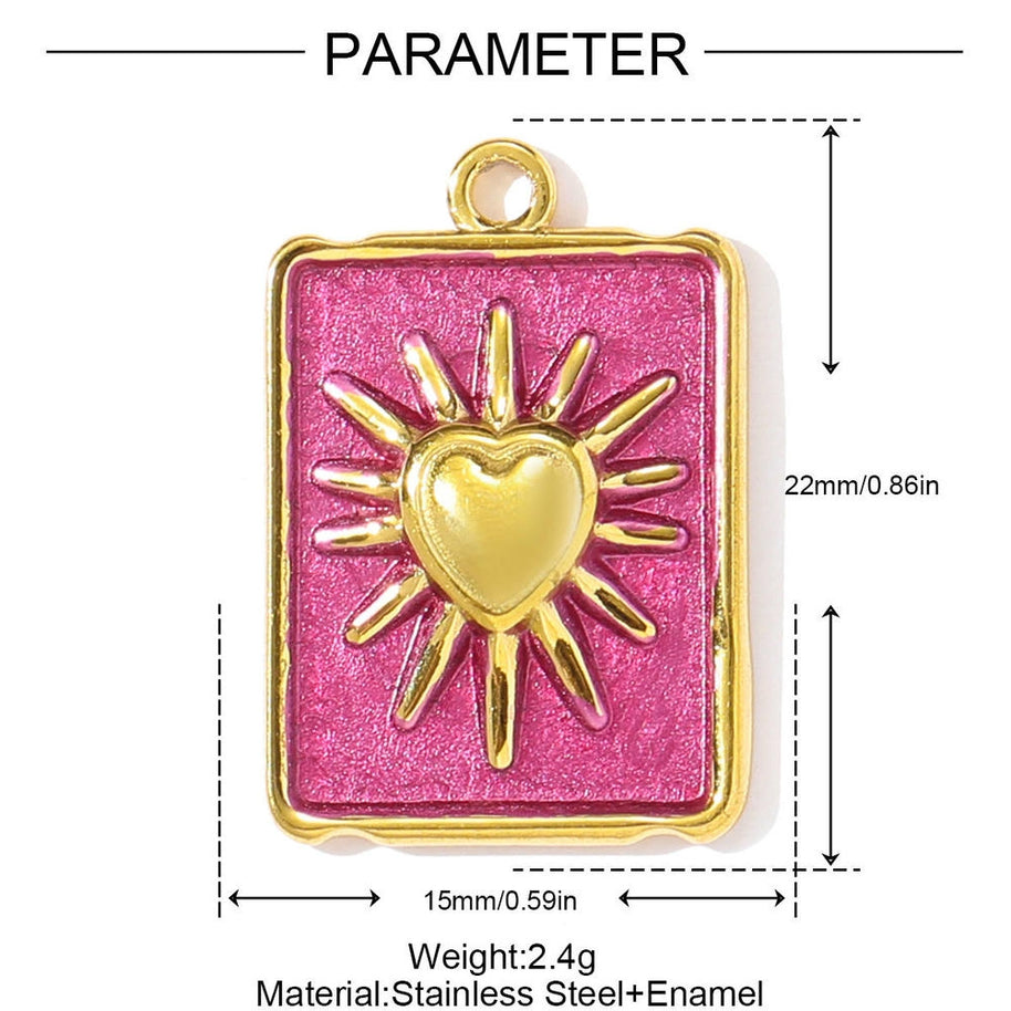 Snake Sun Pendant | Spiritual Enamel Love Cross Steel Charm