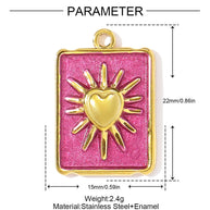 Snake Sun Pendant | Spiritual Enamel Love Cross Steel Charm