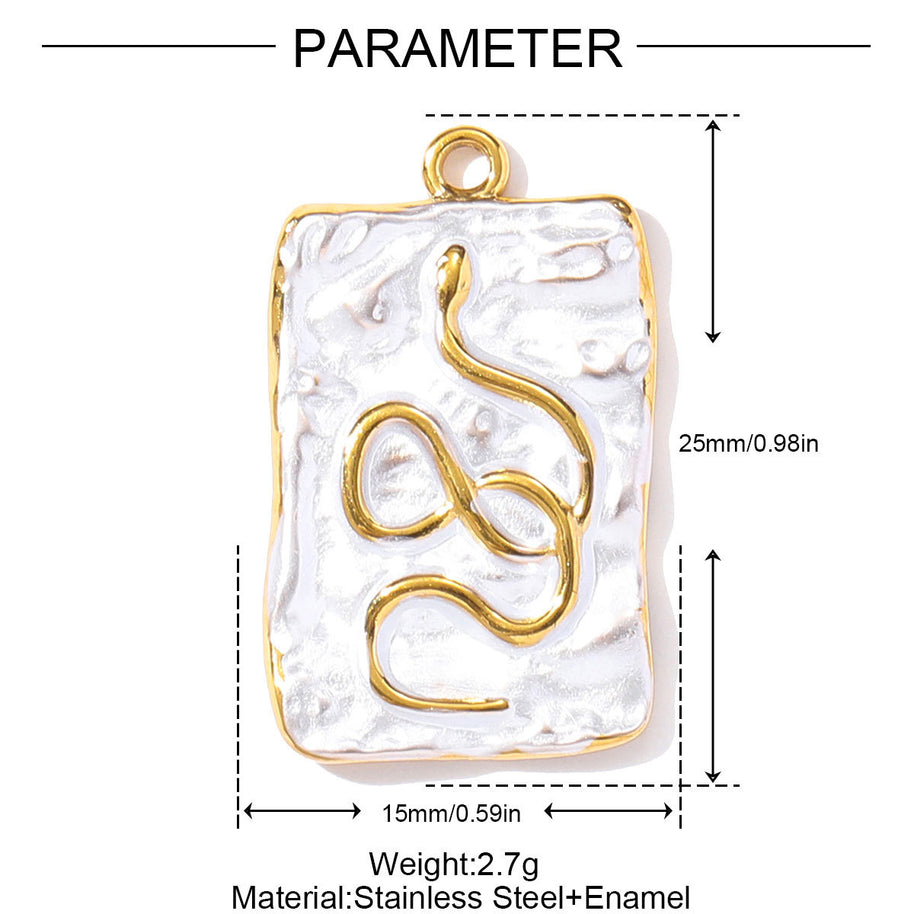 Snake Sun Pendant | Spiritual Enamel Love Cross Steel Charm