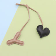 Heart Letter Keychain | Leather H Charm | Handma Toy