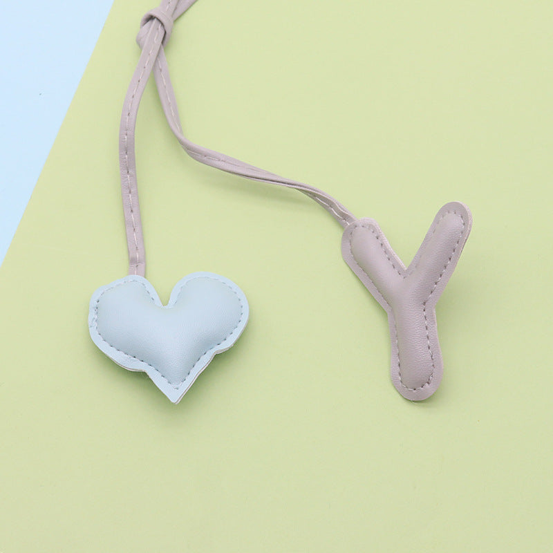 Heart Letter Keychain | Leather H Charm | Handma Toy