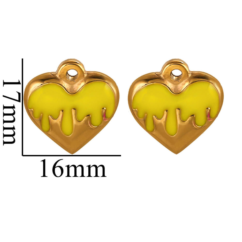 European Vintage Dragon Scale Heart Pendant Steel 18K Gold
