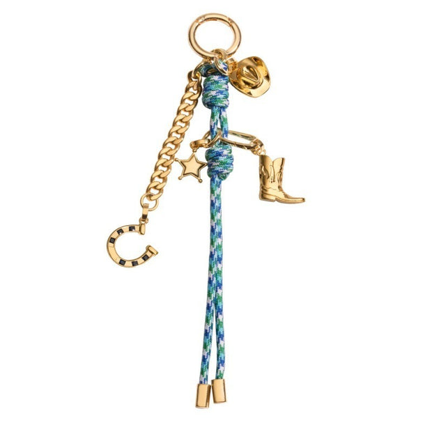 Whimsical Summer Braided Rope Enamel Keychain Bag Charm