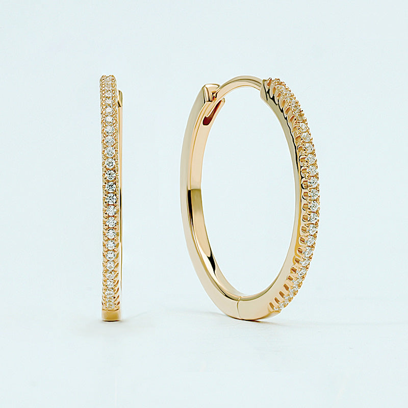 Medium Pave Huggie Hoop