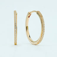 Medium Pave Huggie Hoop