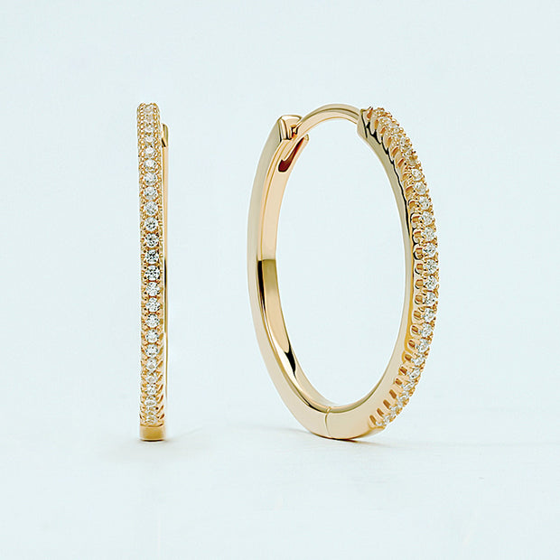 Medium Pave Huggie Hoop