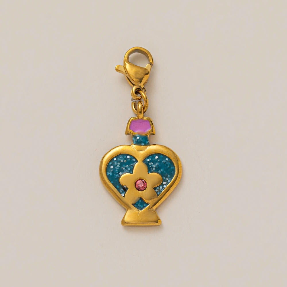 Waterproof Steel Colorful Heart Cartoon Pendant Bag Charm