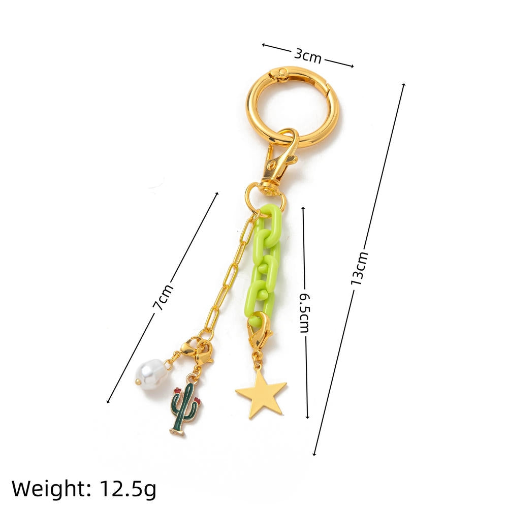 Copper DIY Street Style Keychain Bag Charm Pendant JX251501U