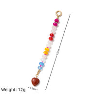 Sweet Titanium Steel Colorful Beaded Keychain Bag Charm DIY
