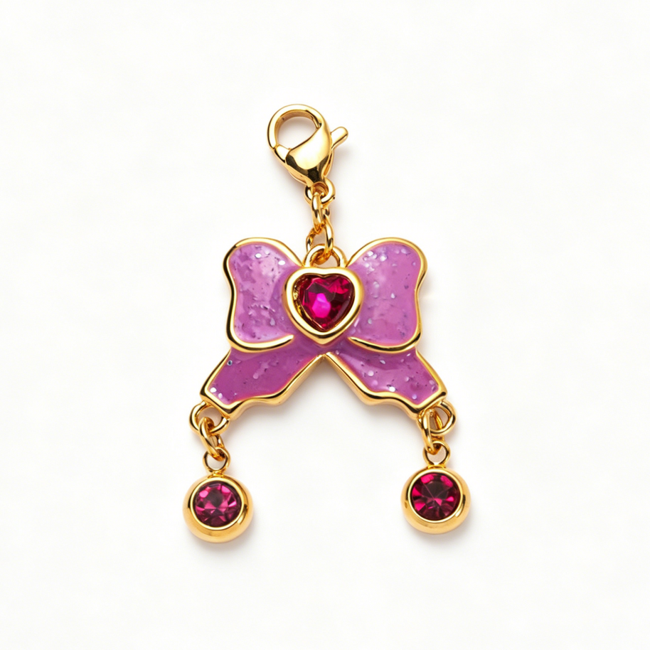 Waterproof Steel Colorful Heart Cartoon Pendant Bag Charm