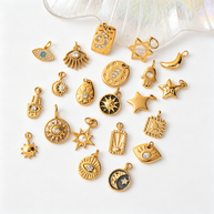 Celestial Evil Eye Hamsa Charms Stainless Steel DIY Pendants