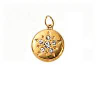 Vintage Gemstone Crystal Stainless Steel DIY Pendants Charm