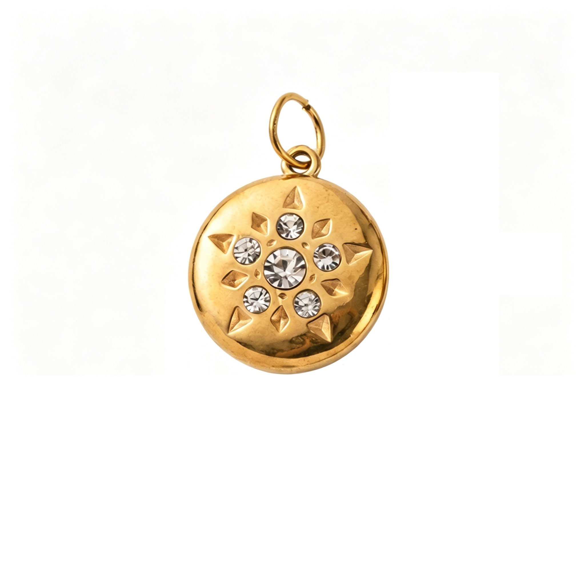 Vintage Gemstone Crystal Stainless Steel DIY Pendants Charm