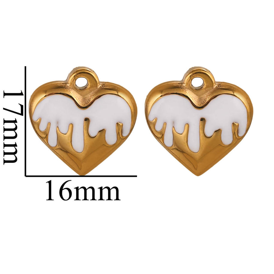 European Vintage Dragon Scale Heart Pendant Steel 18K Gold