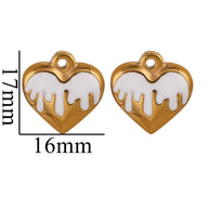 European Vintage Dragon Scale Heart Pendant Steel 18K Gold