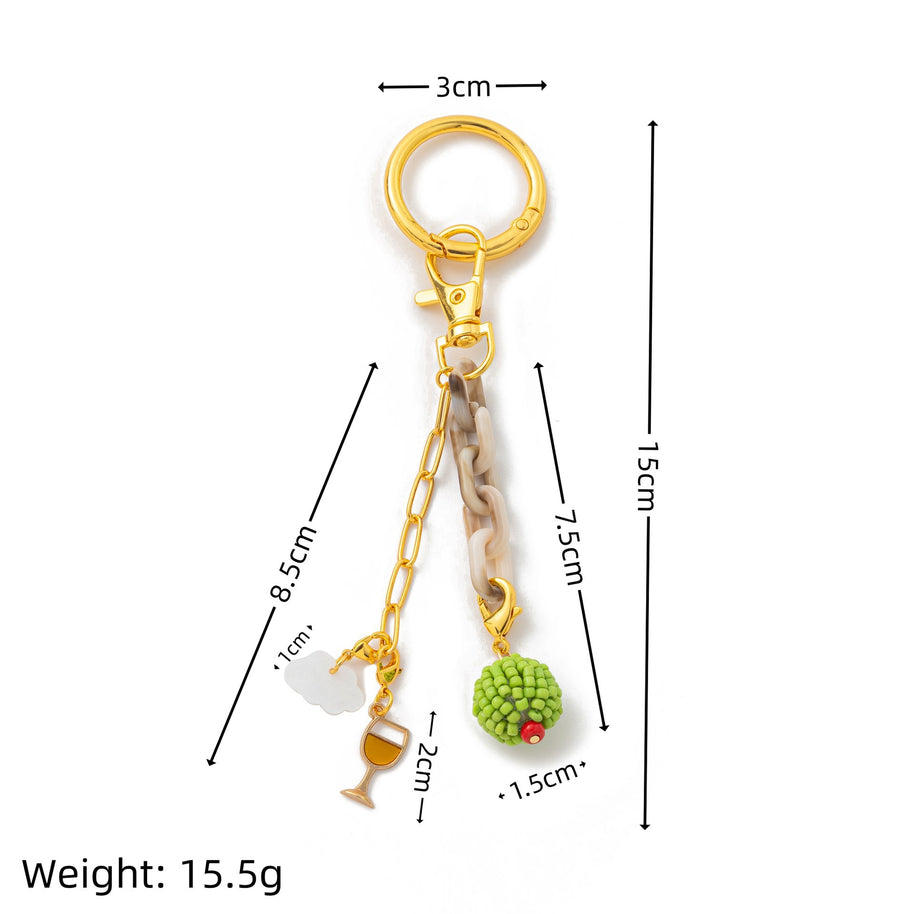 Summer Beachy Bag Charms Ocean Shell Keychain Accessories