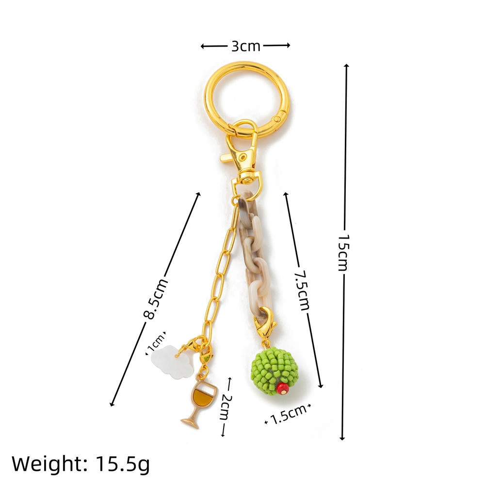 Copper DIY Street Style Keychain Bag Charm Pendant JX251501U