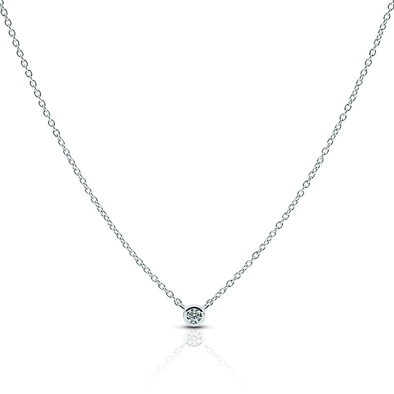 Sterling Silver Bezel Necklace