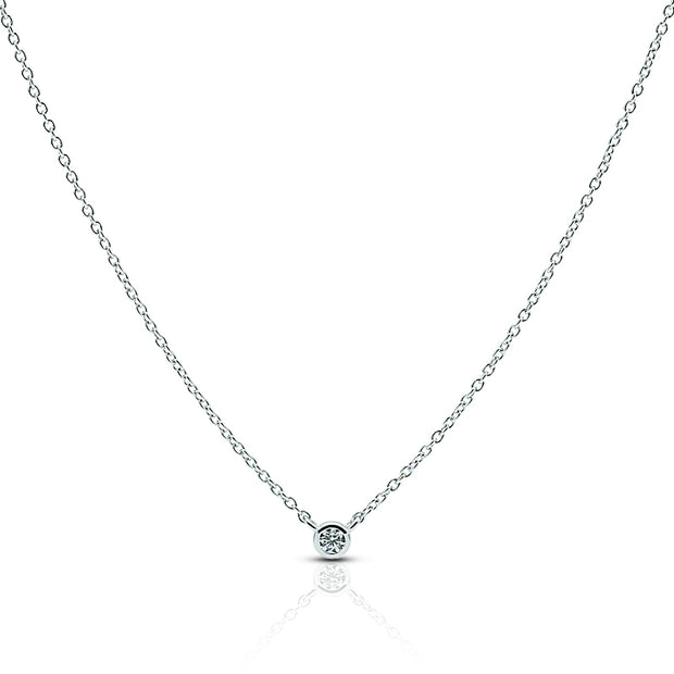 Sterling Silver Bezel Necklace JX0196L