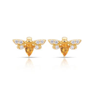Citrine Bee Stud Earring