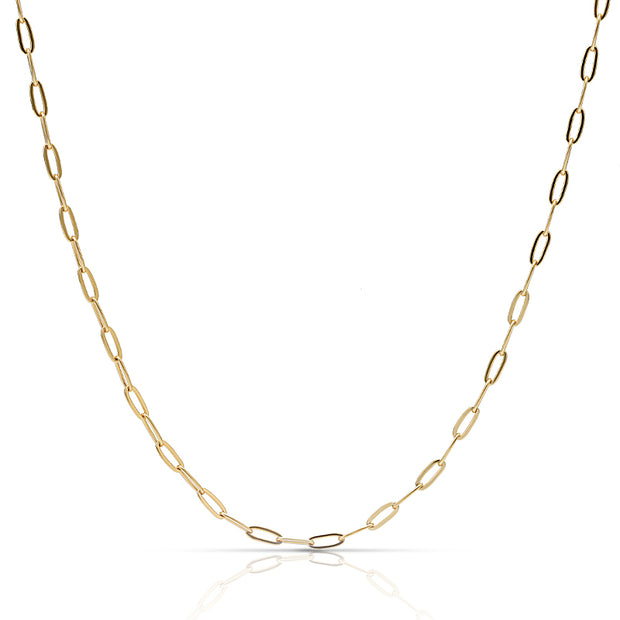 Silver Paperclip Chain Necklace JX0194L