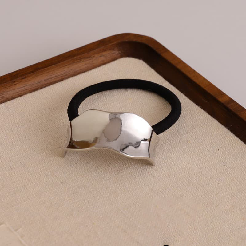 Wave Plated Golden Metal Hair Tie JTG18542