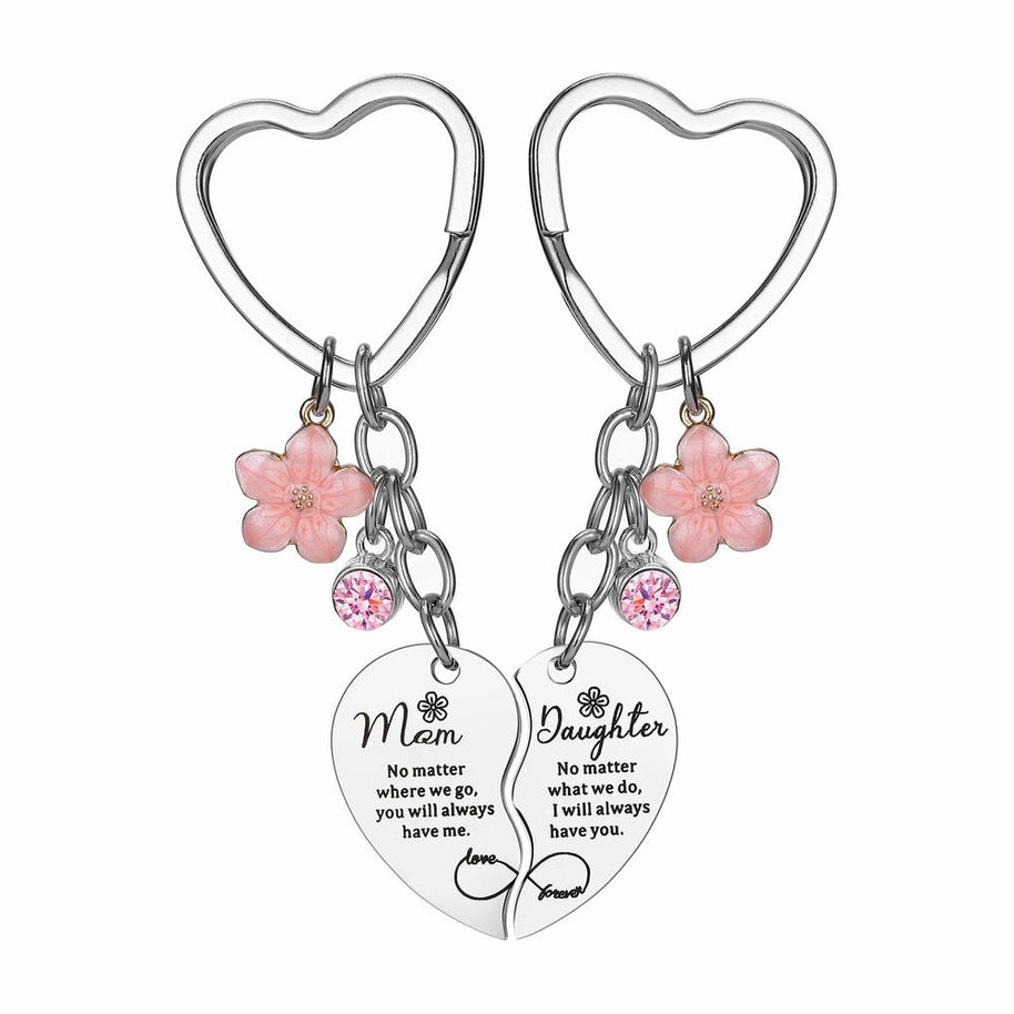 Flower Puzzle Keychain | Heart Set | Engrave Steel Gift