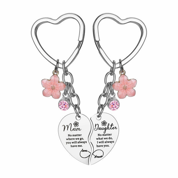 Flower Puzzle Keychain | Heart Set | Engrave Steel Gift