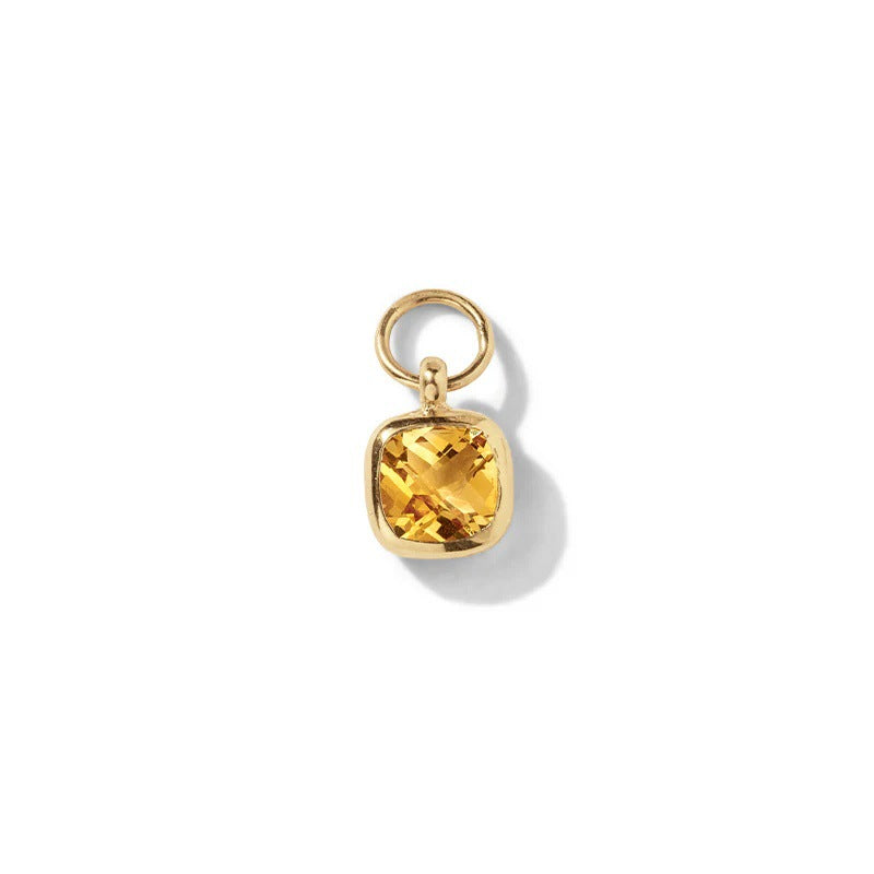 CZ Pendant Steel 18K Gold Vacuum Plating Adjustable Chain