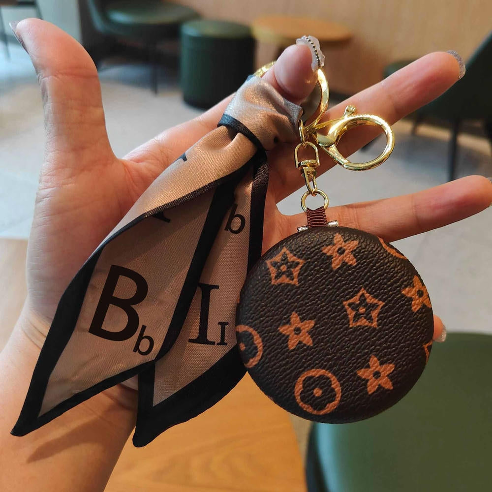 Vintage Leather Pouch | Keychain Bag | Face Mirror Holr