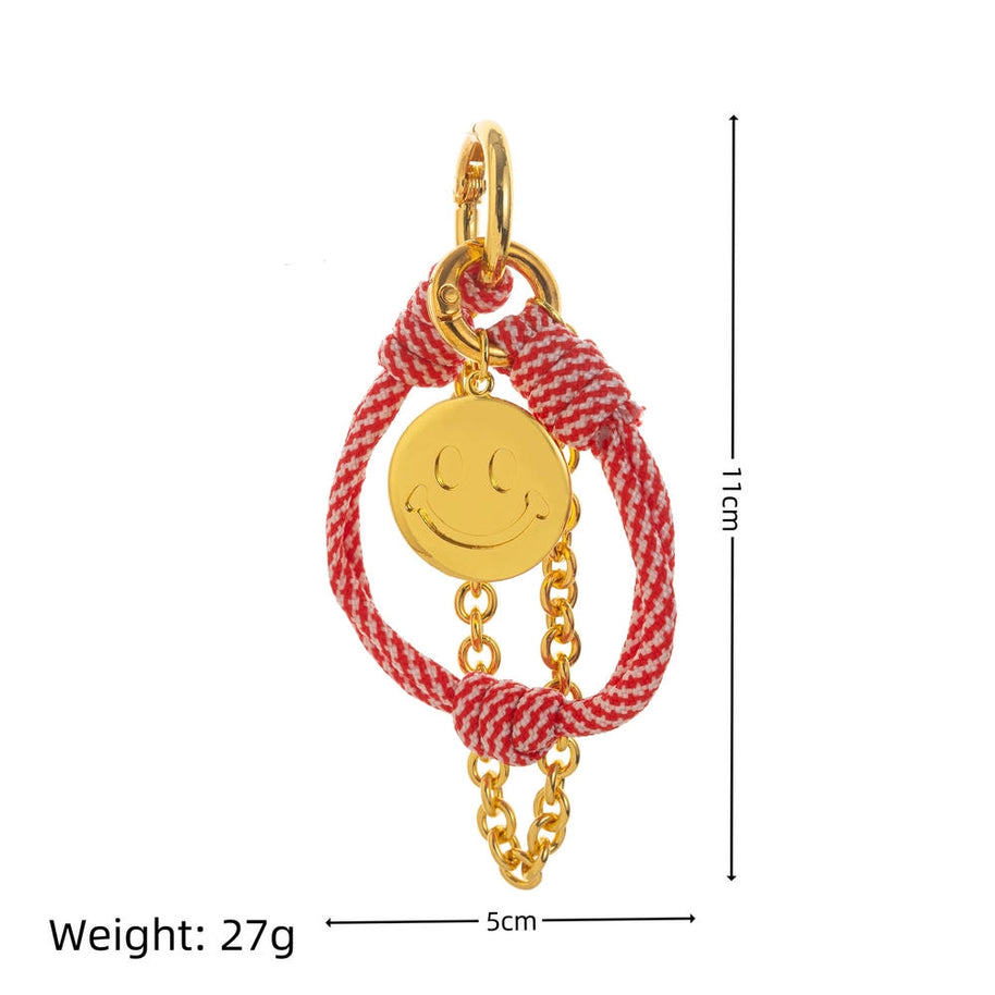Rope Chain Bag Charm Lucky Horseshoe Smile Accessories