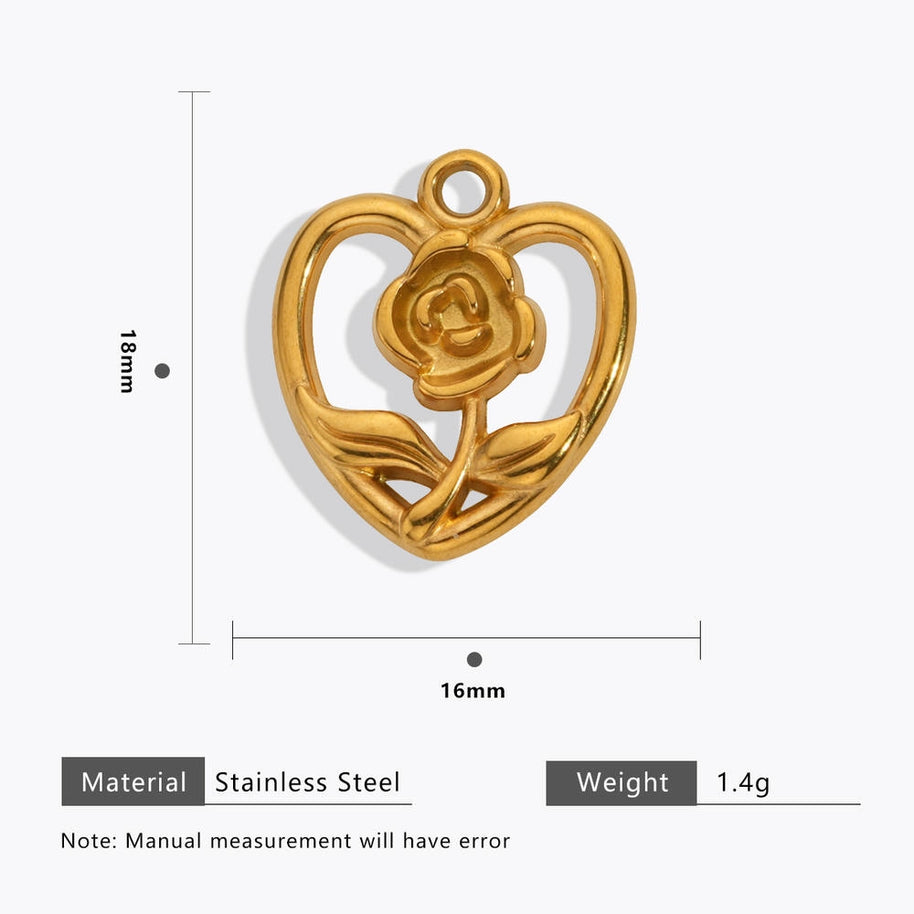 DIY Heart Bug Sun Charm Steel 18K Gold Plated JXCY1631-2406