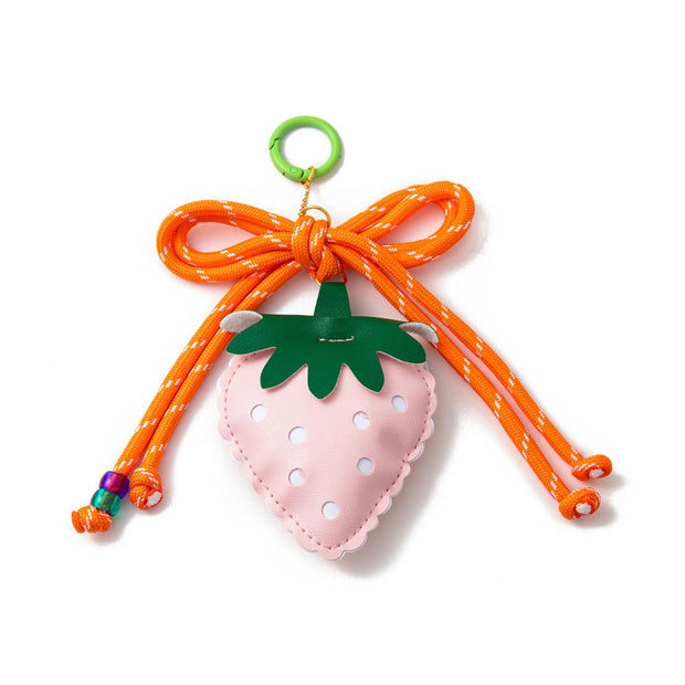 Cute PU Leather Cherry Chili Soccer Bow Keychain Bag Charm