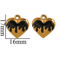 European Vintage Dragon Scale Heart Pendant Steel 18K Gold