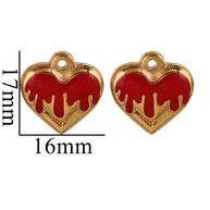 European Vintage Dragon Scale Heart Pendant Steel 18K Gold